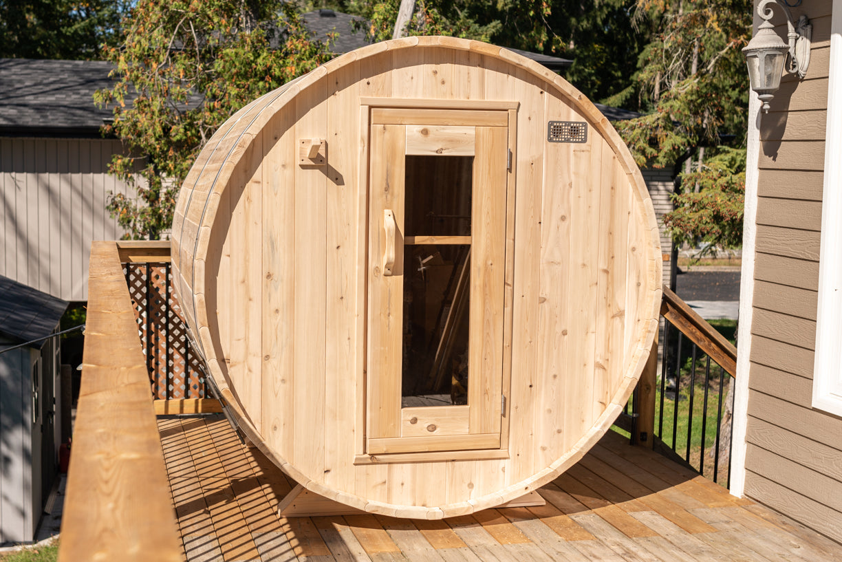 Dundalk Leisurecraft Canadian Timber Harmony 3-4 Person Barrel Sauna – CTC22W