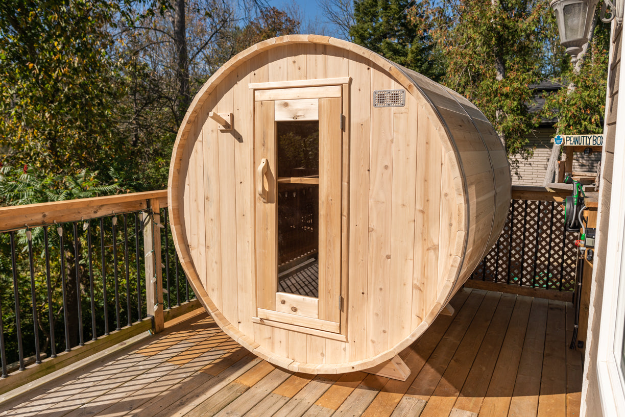 Dundalk Leisurecraft Canadian Timber Harmony 3-4 Person Barrel Sauna – CTC22W