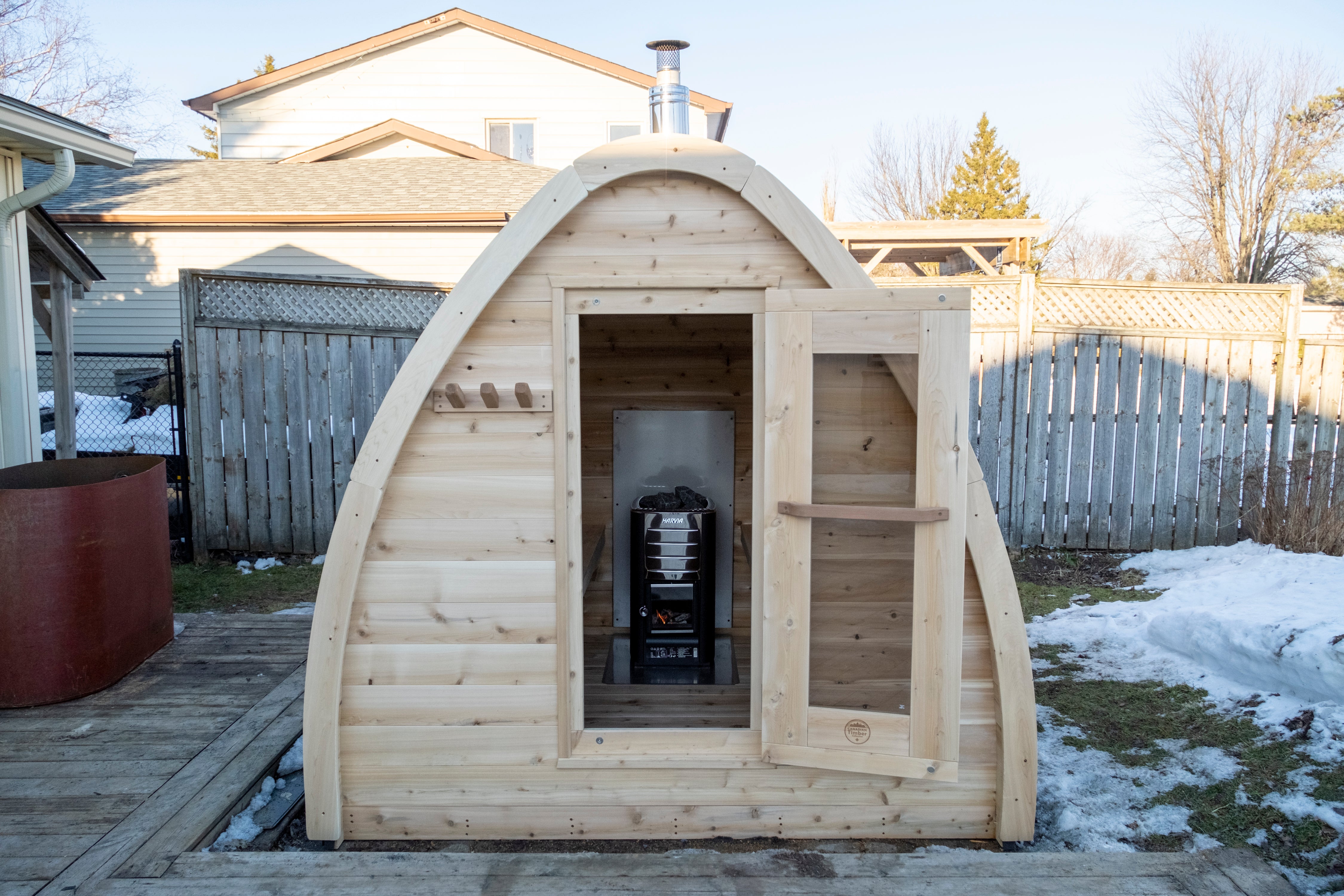 Dundalk LeisureCraft Canadian Timber Mini Pod Sauna (3-4 Person) - CTC77MW