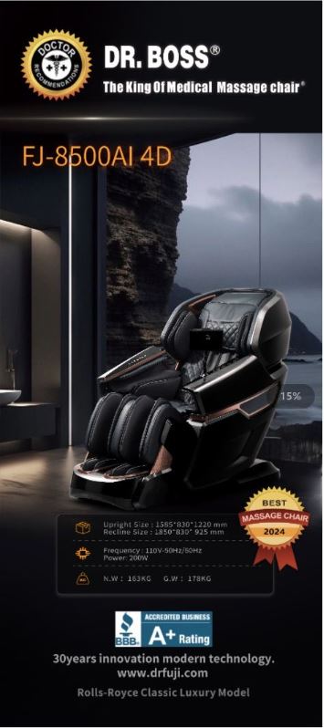 DR. BOSS FJ-8500 AI-4D Luxury Massage Chair The king of the Medical Massage Chair