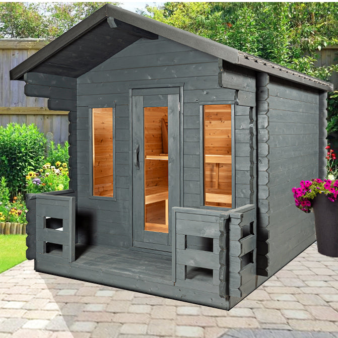 Dundalk LeisureCraft Georgian Cabin Sauna with Porch (2-6 Person) CTC88PW