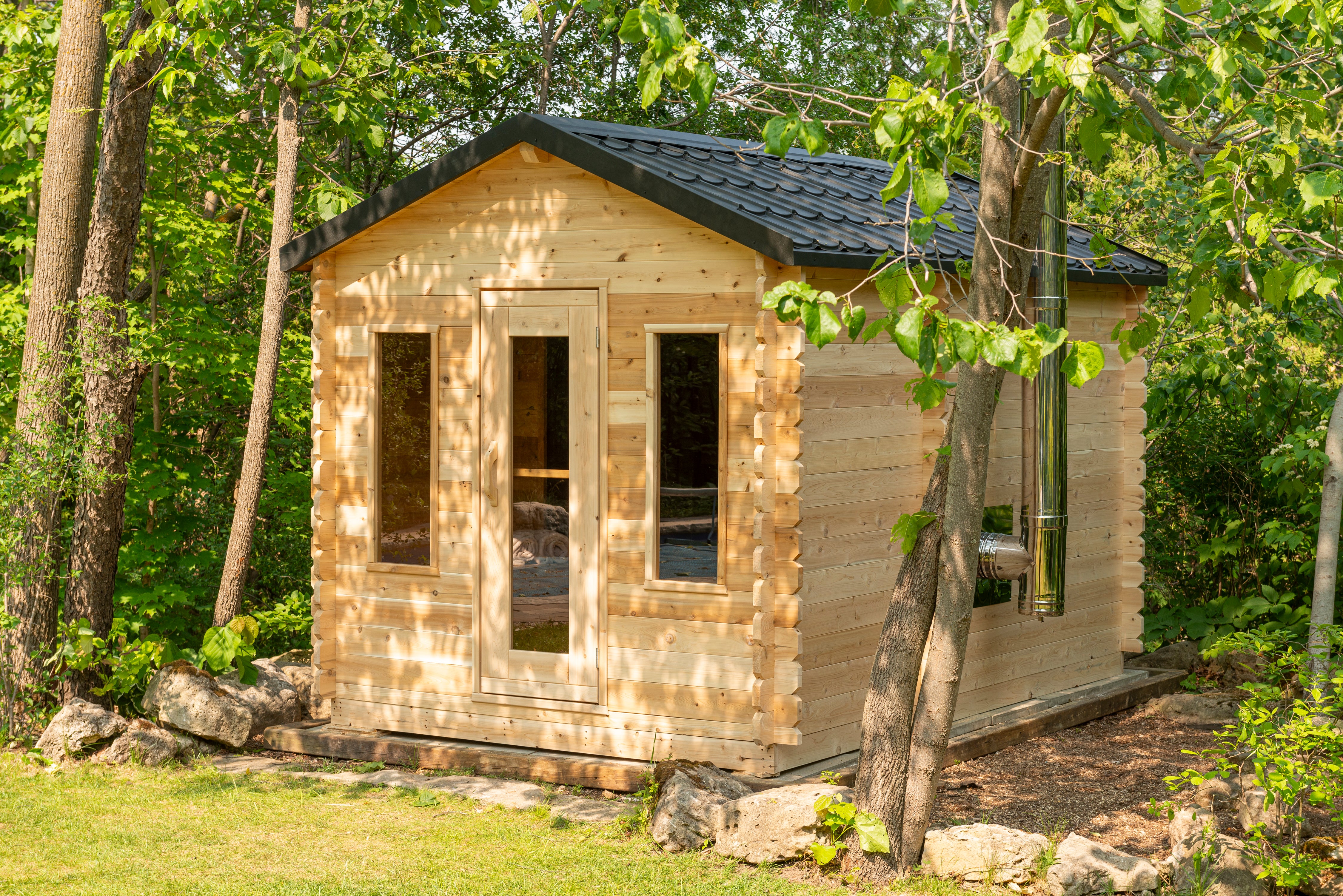 LeisureCraft Canadian Timber Georgian Sauna with Changeroom CTC88CW