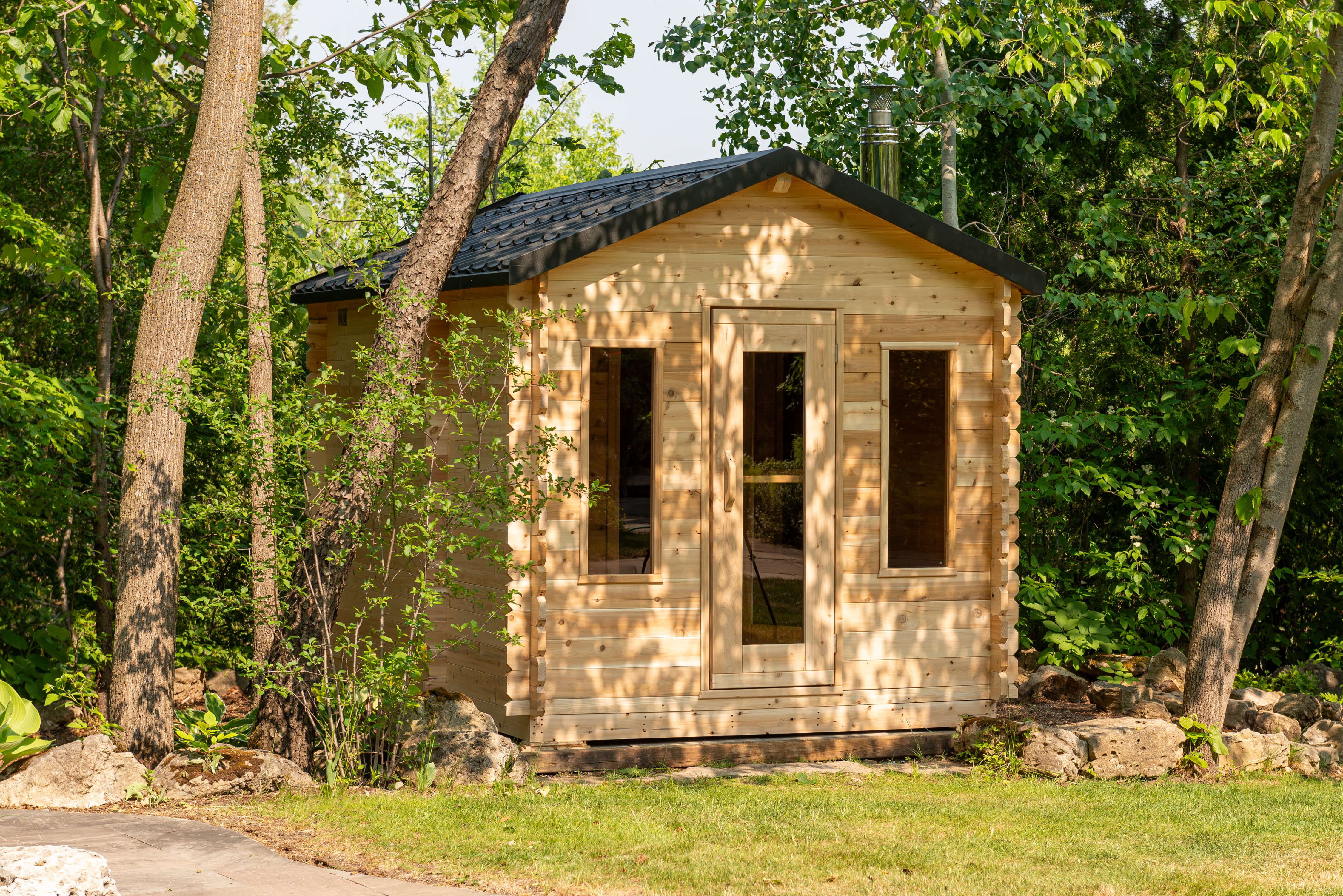 LeisureCraft Canadian Timber Georgian Sauna with Changeroom CTC88CW