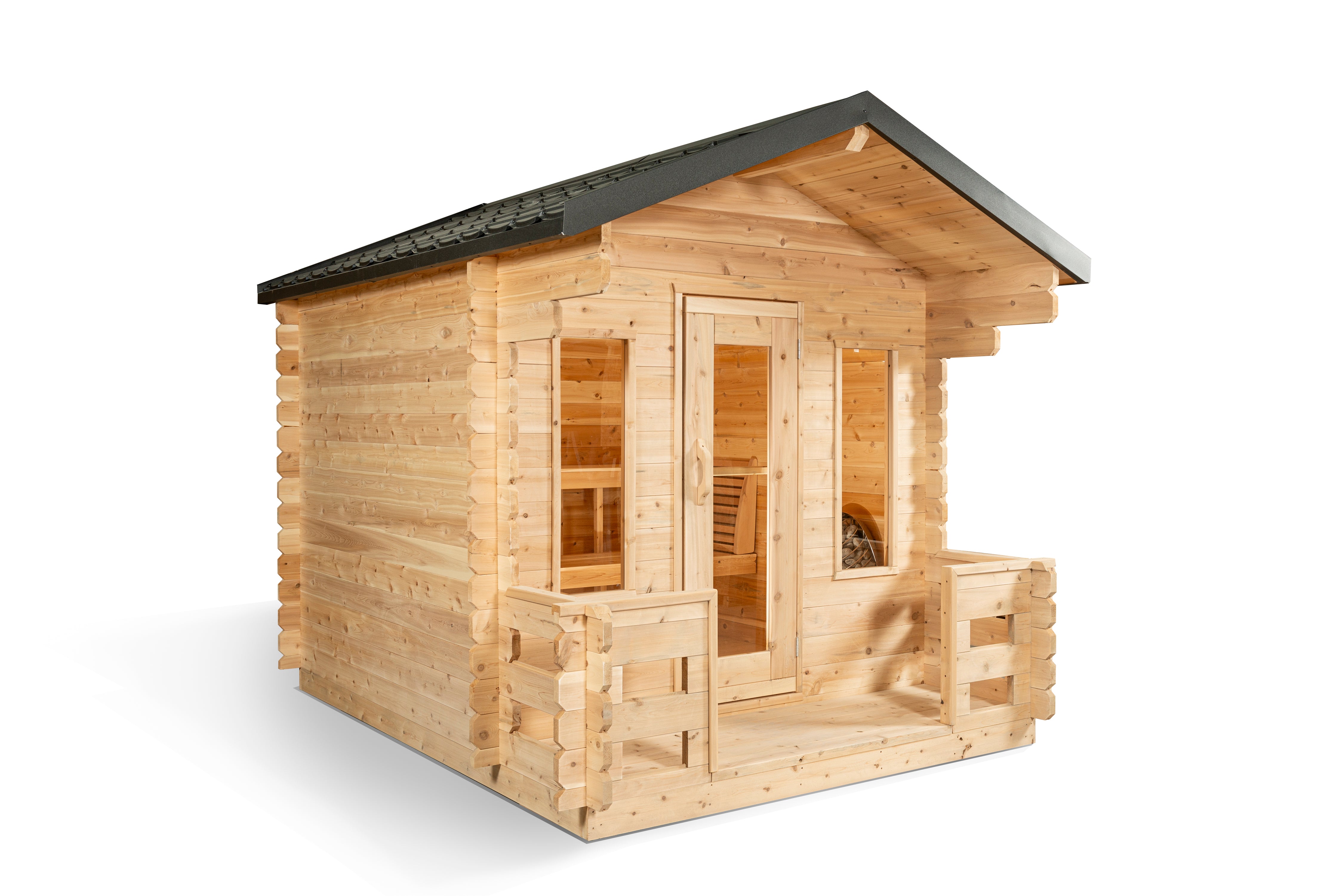 Dundalk LeisureCraft Georgian Cabin Sauna with Porch (2-6 Person) CTC88PW