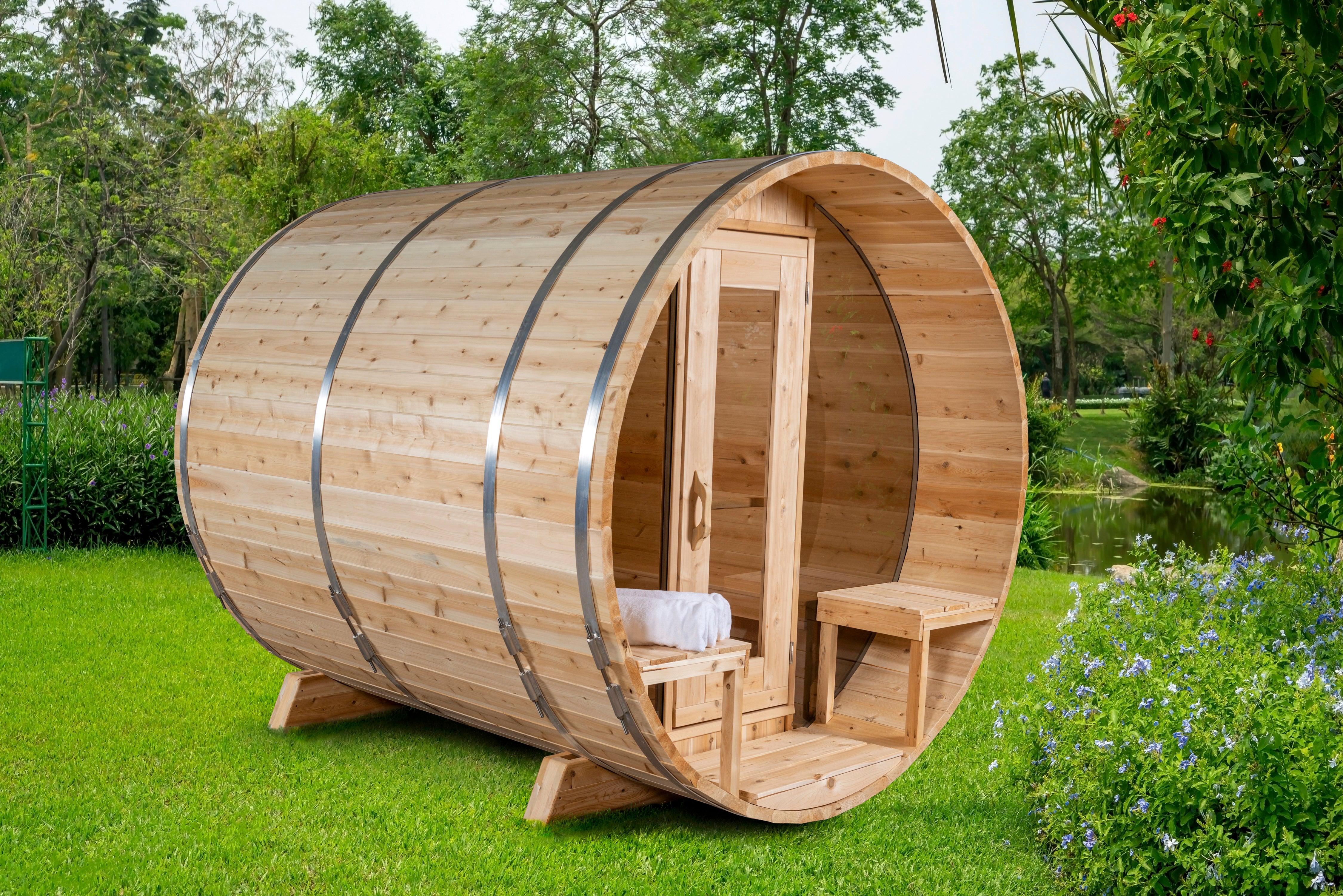 Dundalk Leisurecraft Serenity 3-4 Person Barrel Sauna - CTC2245MP