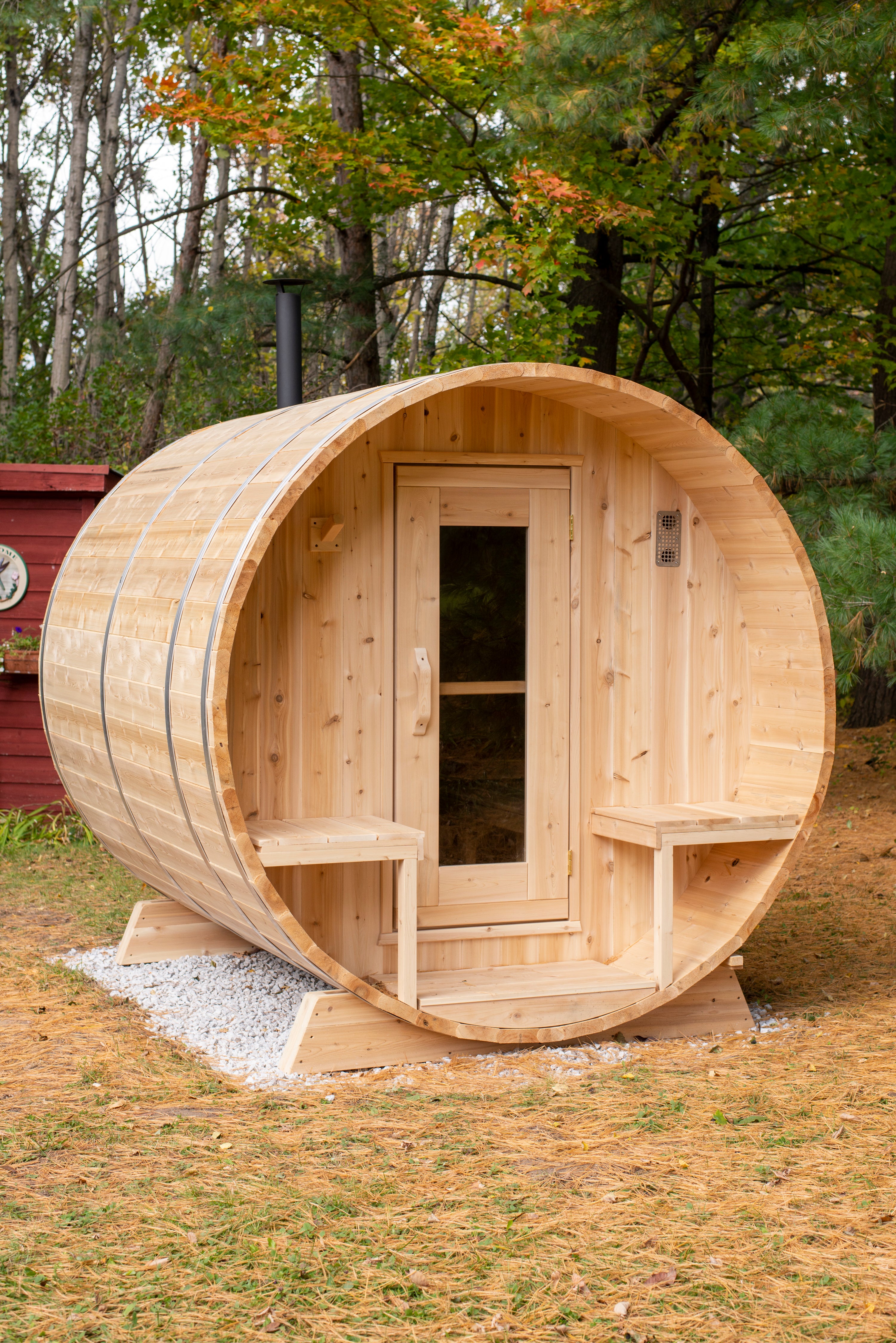 Dundalk Leisurecraft Canadian Timber Serenity 3-4 Person Barrel Sauna - CTC2245W