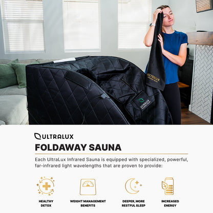 ULTRALUXHEALTH Foldaway Sauna Low EMF All the Benefits in Just 15 Minutes