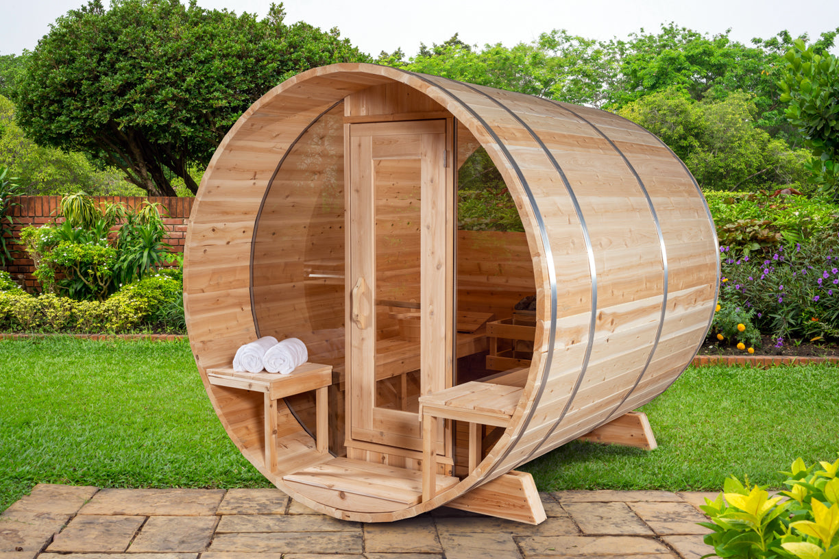 Dundalk Leisurecraft Serenity 3-4 Person Barrel Sauna - CTC2245MP