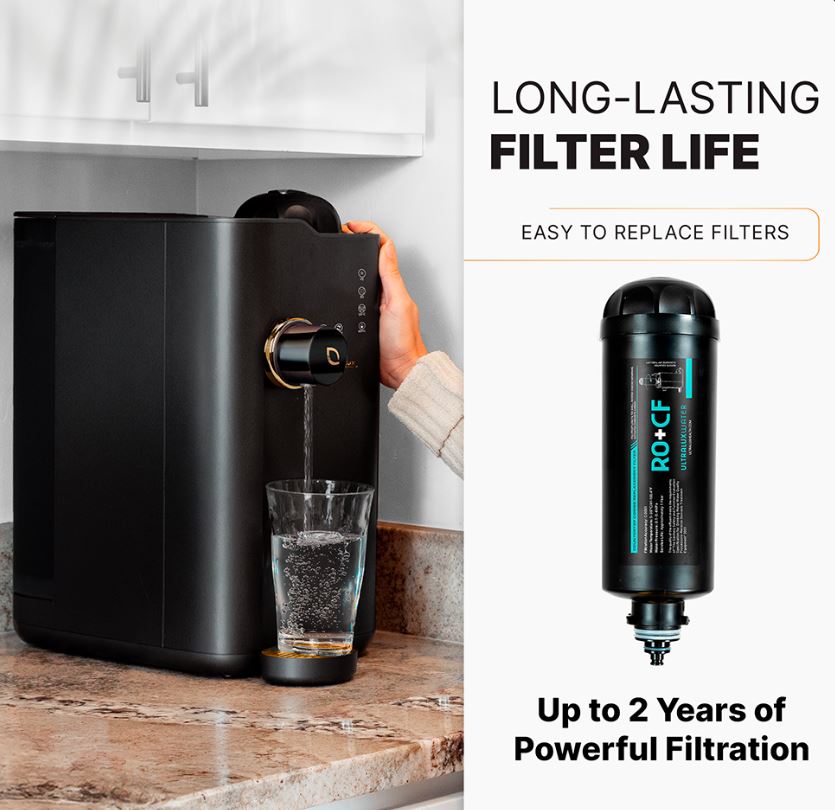 ULTRALUXHEALTH Countertop Water Machine Multi-Stage Filtration and Added Antioxidant—Molecular Hydrogen