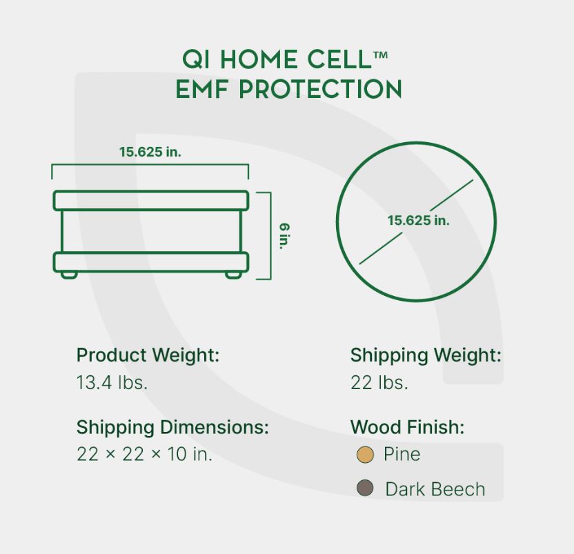 ULTRALUXHEALTH - EMF DEFENSE - Qi-Home Cell  - Reduces EMF Exposure